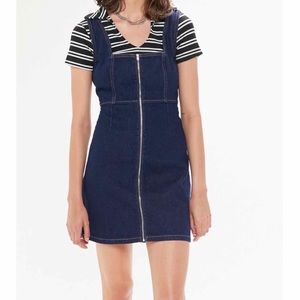 UO Zella Denim Zip-Front Mini Dress